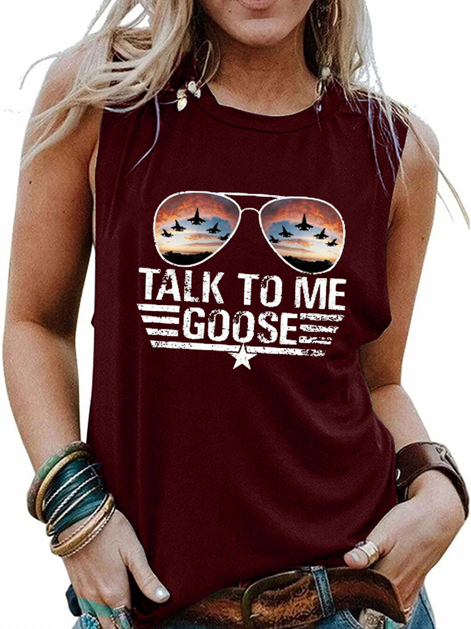 Letter Print Crew Neck Tank Top Sleeveless Casual Summer Women's Top