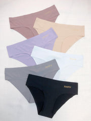 6pcs Letter Print Bikini Panties Seamless Stretch Panties Women's Lingerie