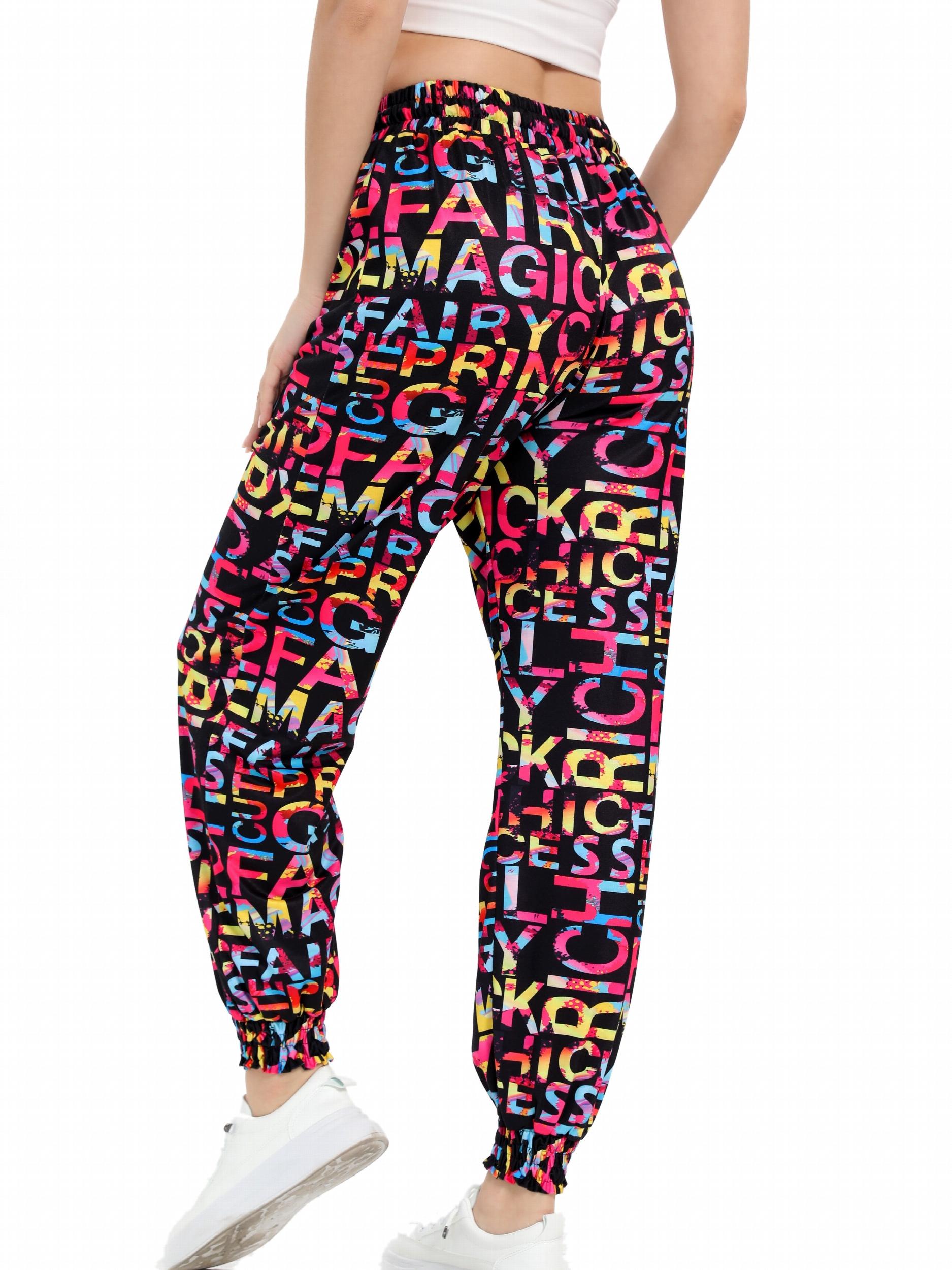 Women's Letter Print Sports Pants Drawstring Elastic Waist Jogging Pants