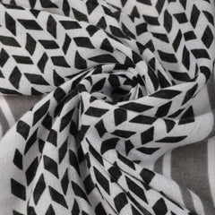 Men's Grey Striped Folding Line Scarf Headscarf