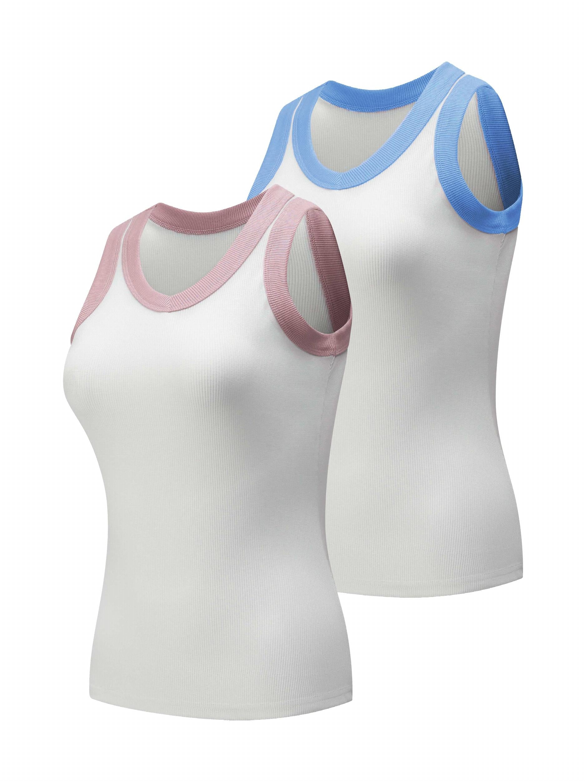Outdoor Sports Contrast Casual Slim Sports Vest Women's Clothing