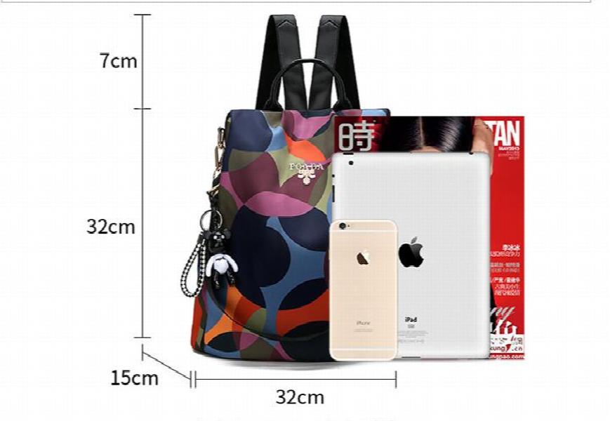 Camouflage Graffiti Waterproof Oxford Women Backpack