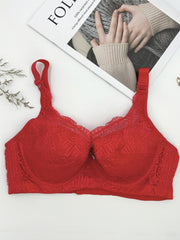 Contrast Lace Push Up Bra Comfy & Breathable Intimates