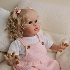 24 Inch Handcrafted Reborn Doll with Soft Vinyl Body and Realistic Features