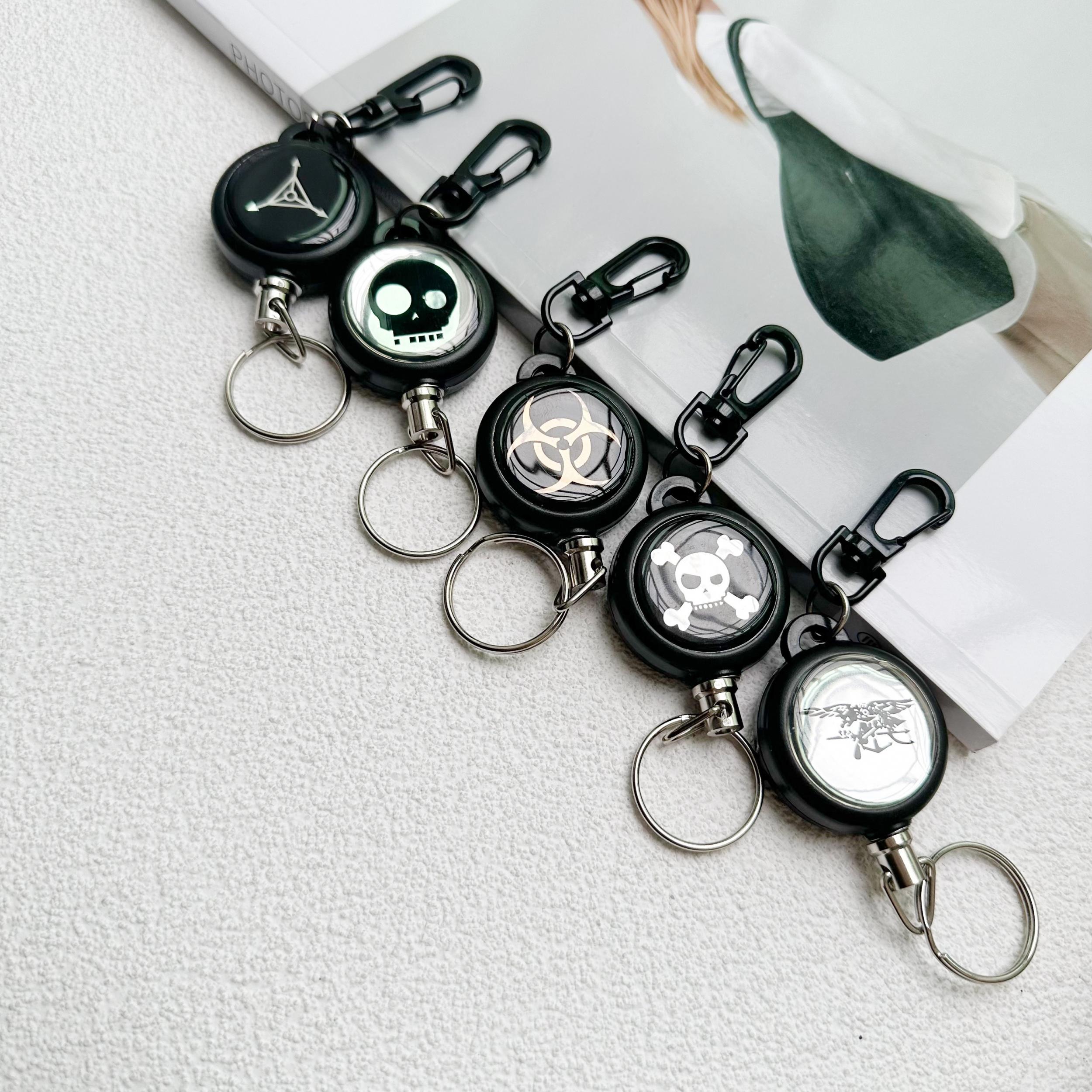 5pcs High Rebound Keychain Steel Wire Rope Anti-lost Keyring Buckle