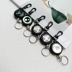 5pcs High Rebound Keychain Steel Wire Rope Anti-lost Keyring Buckle