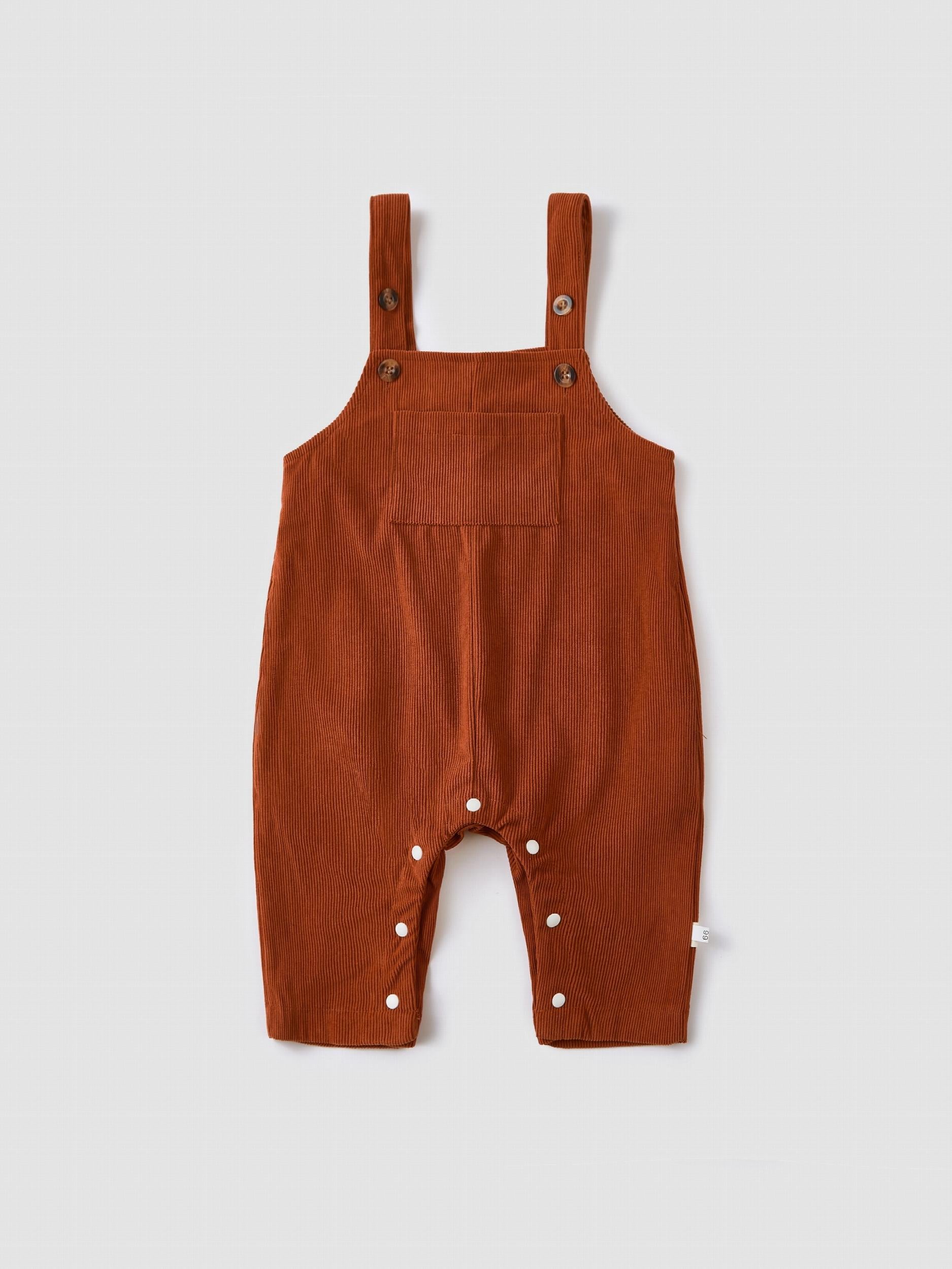 Autumn Baby Cotton Overalls Solid Bodysuit with Pockets