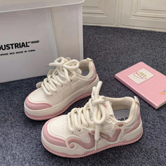 Women's Letter Lace up Skate Shoes Non slip Flatform Outdoor Sneakers