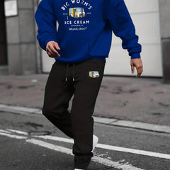 Men's 2Pc Casual Crew Neck T Shirt & Hooded Sweatshirt Set