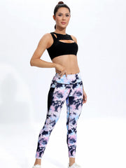 Tie Dye High Waist Yoga Pants Pocket Quick Dry Butt Lift Yoga Leggings