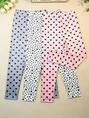 Girls Heart and Star Print Yoga Pants Slim Fit Leggings