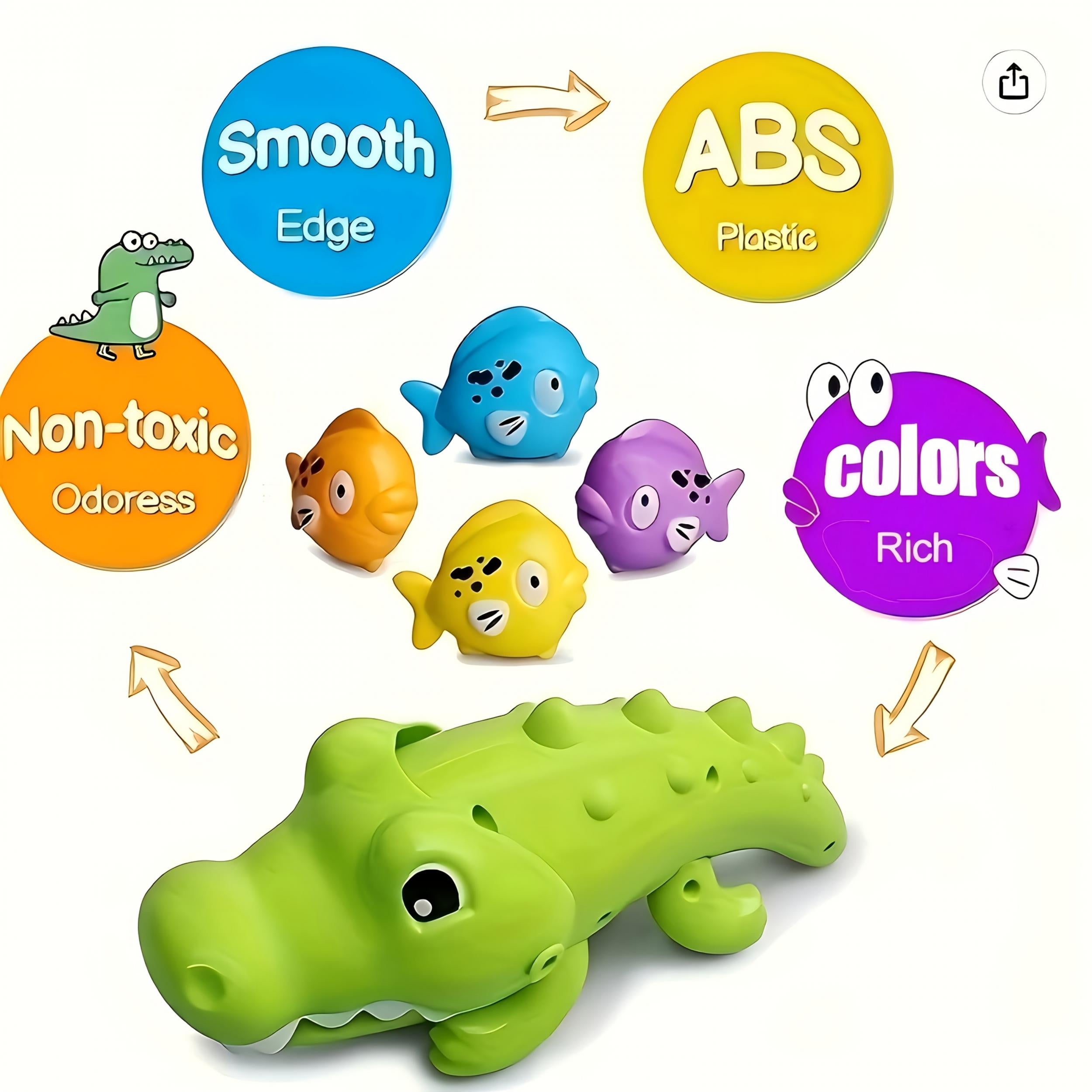 Multicolor Bath Toy Set Fishing Game Fun Feeding Action Water Toys for Ages 0-3