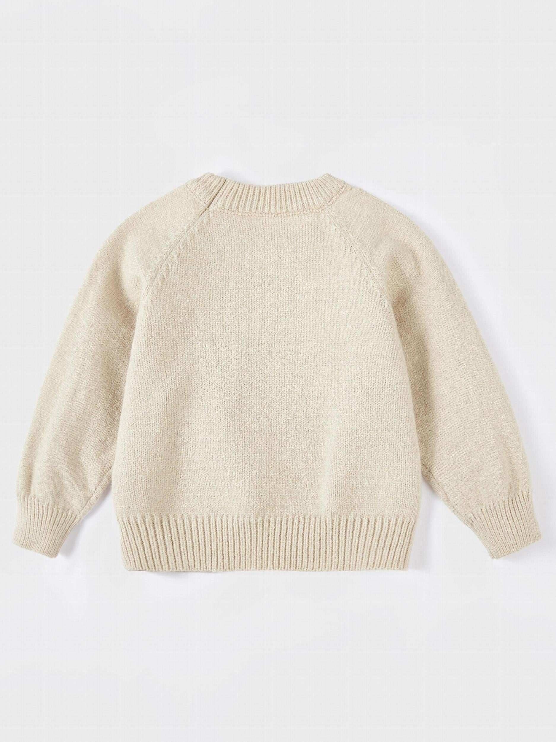 Baby Bear Pattern Knitted Sweater Cotton Pullover Top