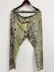 Sporty Distressed Floral Print High Rise Leggings Plus Size