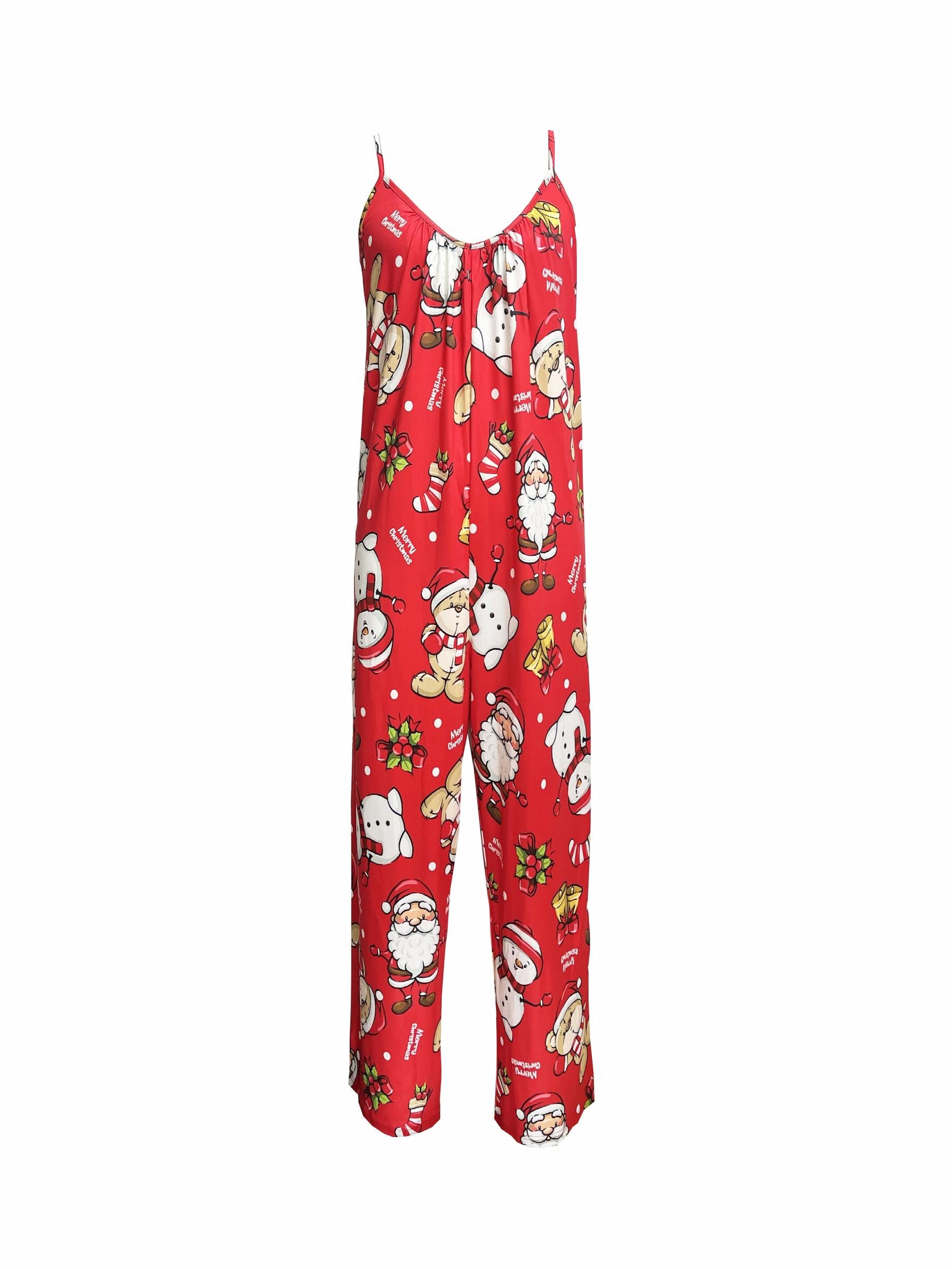 Christmas Cami Jumpsuit Women's Plus Graphic Print