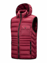 Hooded Vest Men's Zip Up Casual Winter Vest