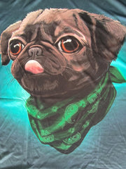 Men's 3D Pug Print T shirt Casual Comfy Mid Stretch Crew Neck Tee