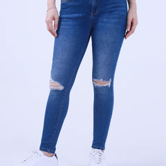 High Rise Ripped Skinny Jeans