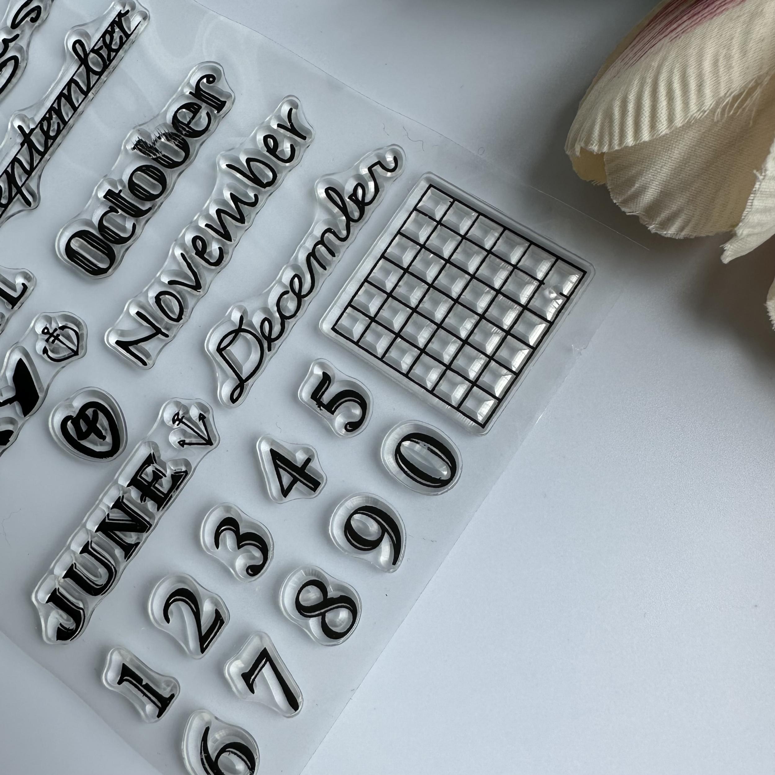 English Calendar Clear Stamp Seal for Card Making DIY Crafts