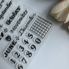 English Calendar Clear Stamp Seal for Card Making DIY Crafts
