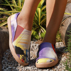 Women's Multicolor Printed Flat Slip On Canvas Shoes Casual Light Travel Shoes