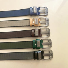 Men's Breathable Nylon Belt Double sided Alloy Pin Buckle