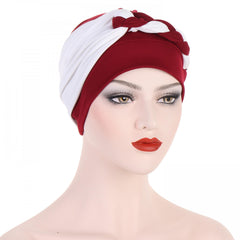 Casual Braided Turban Cap Double Headwrap Beanie Elastic Head Scarf