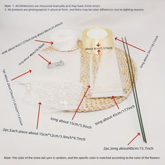 DIY Ribbon Rose Flower Making Set, Birthday Gift Material Package