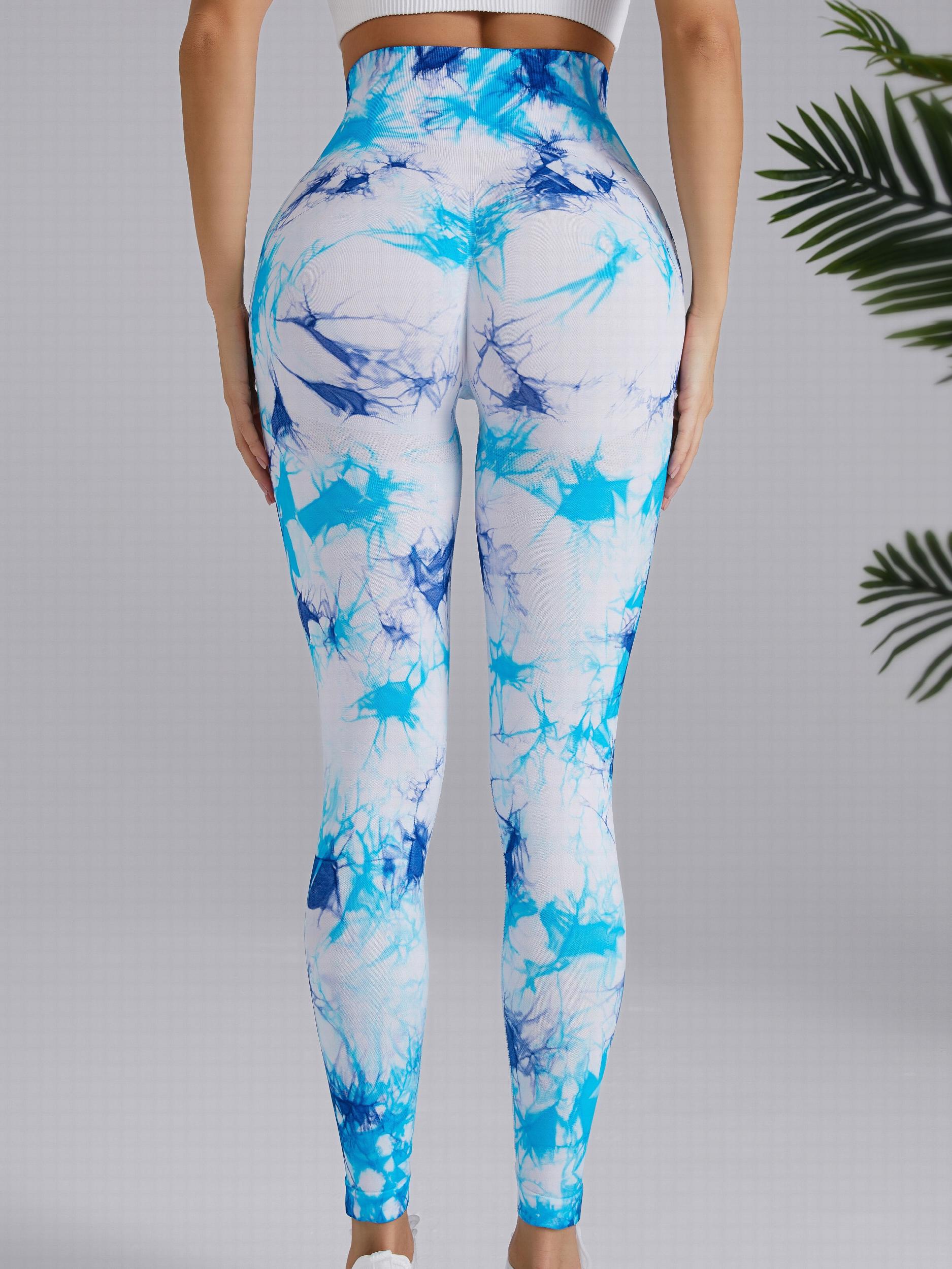 3Pcs Tie Dye Seamless Yoga Pants High Stretch