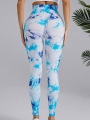 3Pcs Tie Dye Seamless Yoga Pants High Stretch
