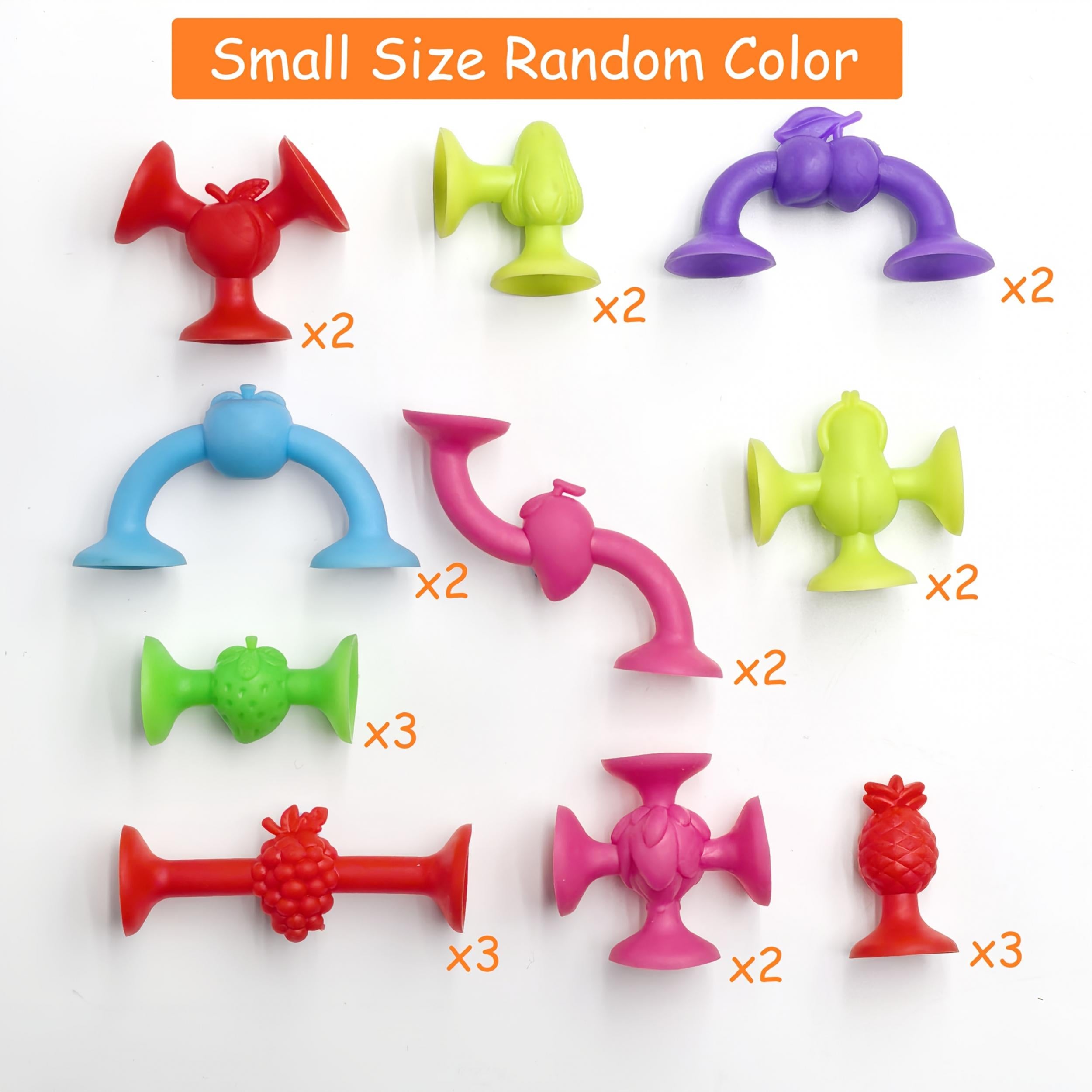 Fruit Suction Cup Fidget Pop Toys Soft Building Blocks Set