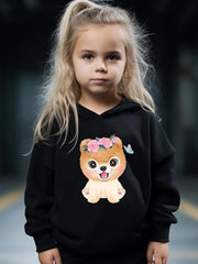 Flower Puppy Print 2pcs Girls Outfits For Sports Spring Fall Outdoor Gift