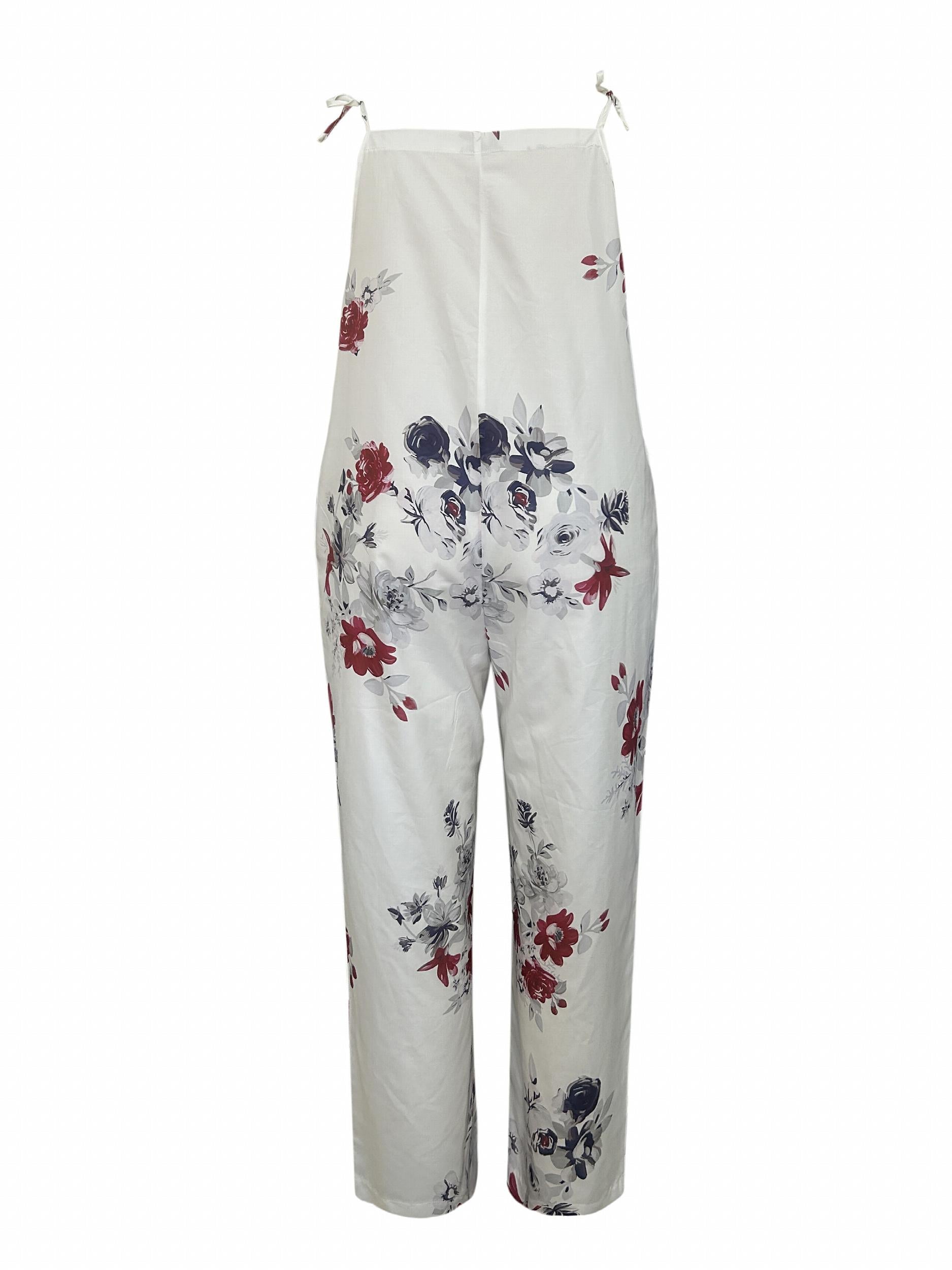 Plus Floral Print Wide Leg Cami Jumpsuit