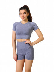 Short Sleeve Top & Shorts Sports Fitness Yoga Running Set