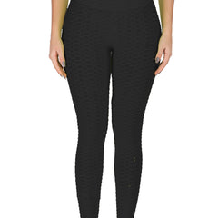 Honeycomb Bubble Slimming Yoga Leggings High Stretch Sports Tight Pants