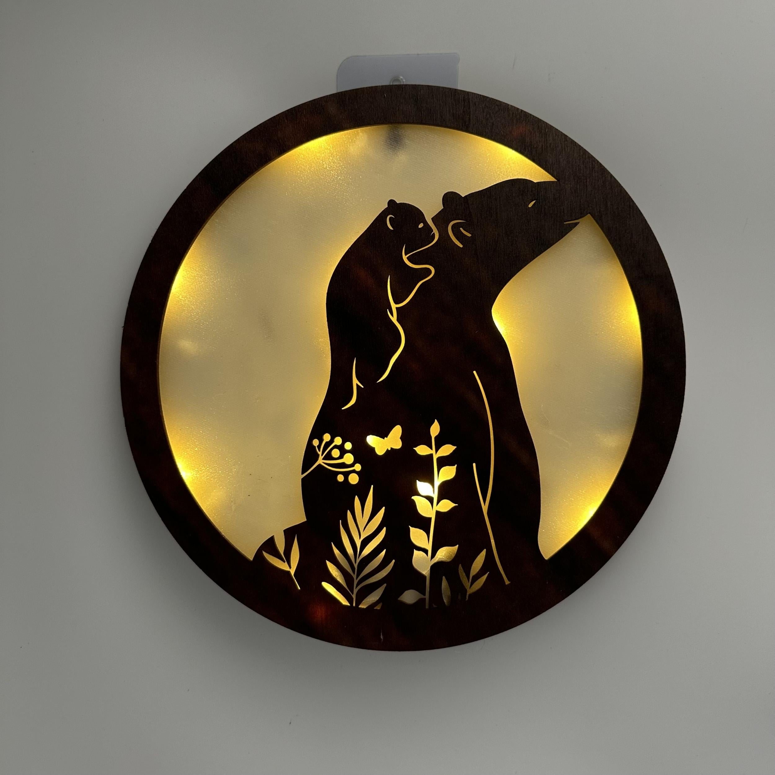 Children's Room Decoration Wall Clock LED Creative Lamp Retro Wooden Sign