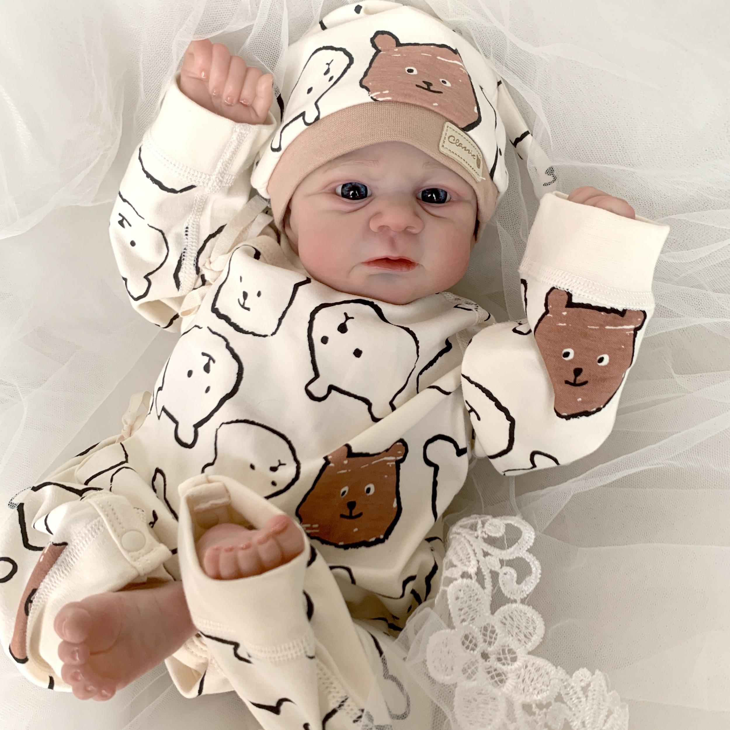 Reborn Baby Boy Dolls 3D Painted Veins Cloth Body Christmas Gift