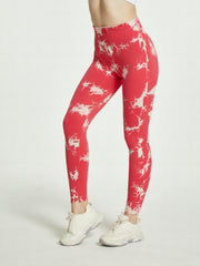 Tie Dye Seamless Yoga Leggings Slim Fit Sports Fitness Workout Tight Pants