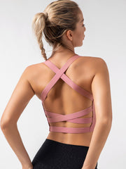 High Impact Sports Bra Criss Cross Wire Support Gym Yoga