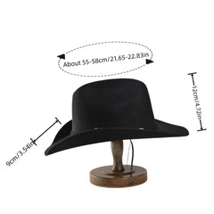 Western Cowboy Hat With Metal Buckle Mens Wool Knight Hats