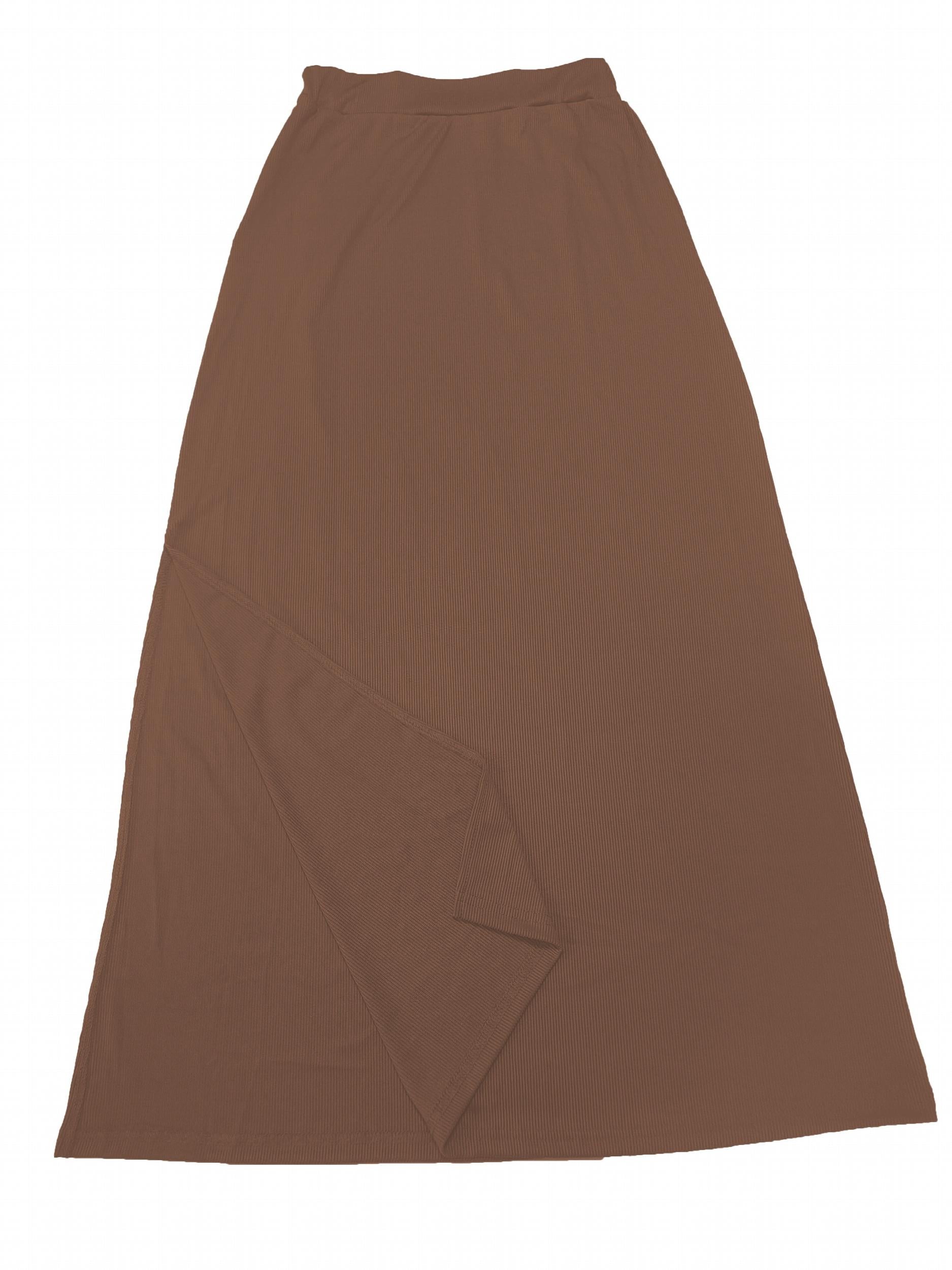 High Waist Solid Split Maxi Skirt for Women
