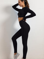 Yoga Workout Set Crop Top & Leggings Women's Activewear