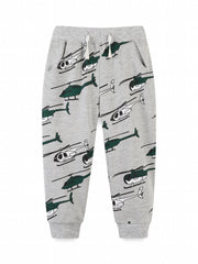 Kid's Helicopter Print Drawstring Sweatpants