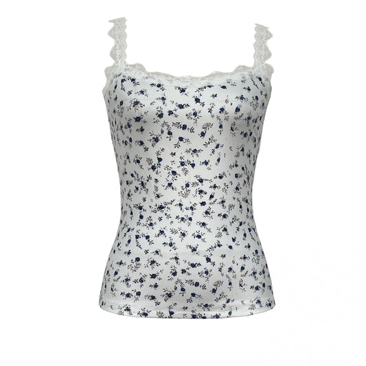 Floral Lace Strap Top Sexy Backless Cami for Women