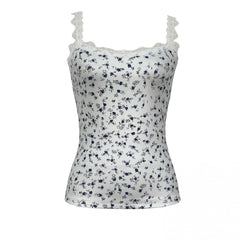 Floral Lace Strap Top Sexy Backless Cami for Women