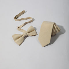 Men's Solid Necktie Bow Tie Set For Business Wedding Party Wear