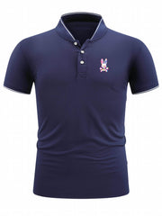 Men's Golf Shirt Bunny Ear Skull Print Short Sleeve