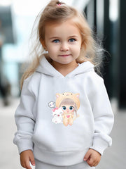 Cartoon Girl Print 2pcs Girls Outfits For Sports Spring Fall Outdoor Gift