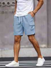 Men's Drawstring Cargo Shorts for Summer Outdoor Activities