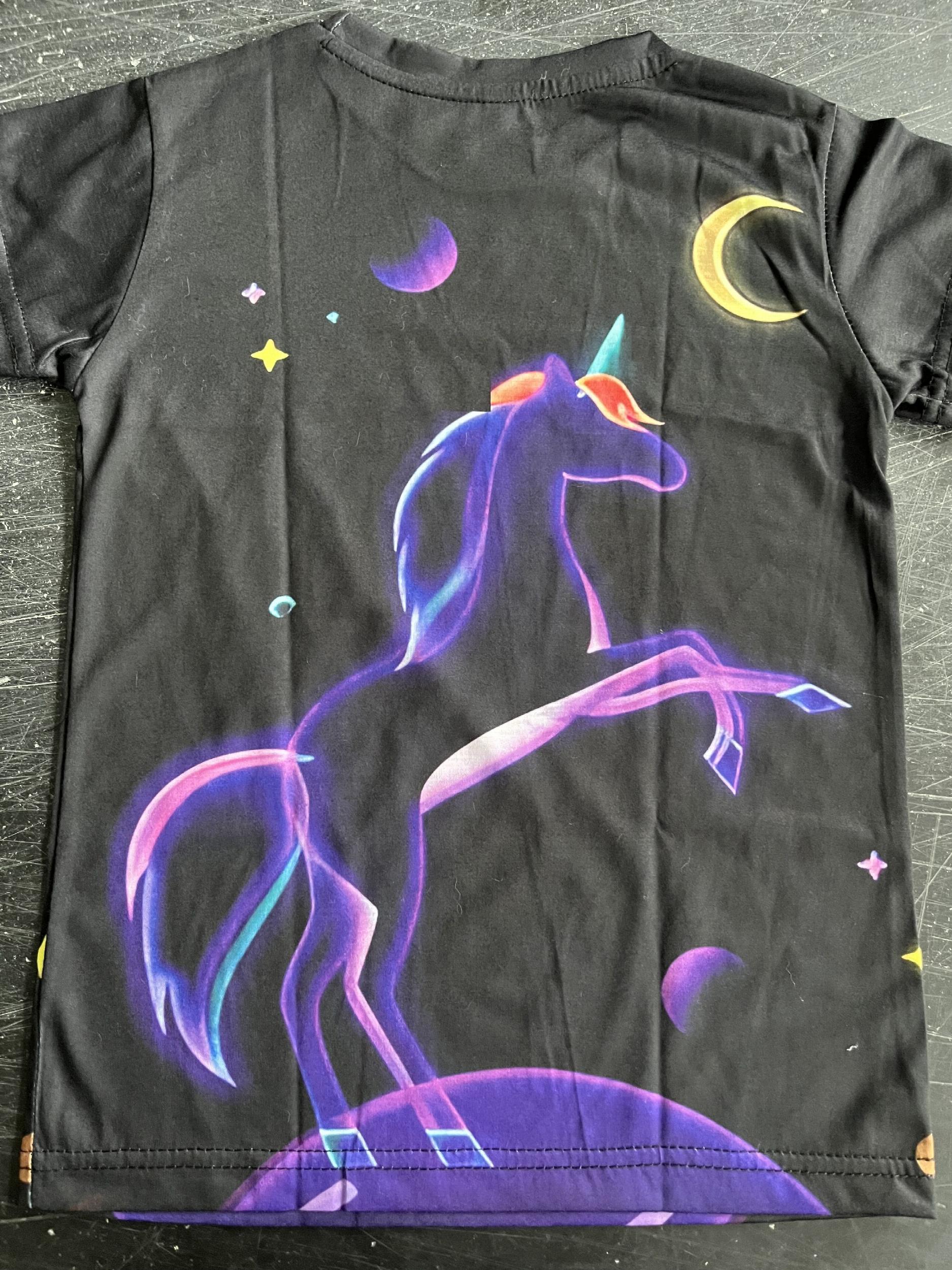 Adorable Pony Graphic T Shirt for Girls 3D Digital Print Short Sleeve Tee